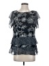 CAbi 100% Polyester Blue Short Sleeve Blouse Size S - photo 1