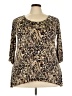 Brittany Black Brown 3/4 Sleeve Blouse Size 3X - photo 1