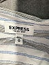 Express Stripes Silver Long Sleeve Blouse Size M - photo 7