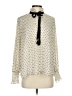Max Studio 100% Polyester Polka Dots Ivory Long Sleeve Blouse Size XS - photo 1