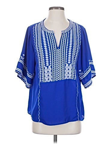Skies Are Blue Short Sleeve Blouse (view 1)