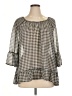 Style&Co 100% Polyester Houndstooth Gray 3/4 Sleeve Blouse Size XL - photo 1