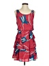 Sariah 100% Silk Print Red Cocktail Dress Size 0 - photo 1