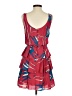 Sariah 100% Silk Print Red Cocktail Dress Size 0 - photo 2