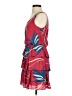 Sariah 100% Silk Print Red Cocktail Dress Size 0 - photo 5
