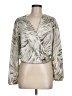 Miley + Molly Silver White Long Sleeve Blouse One size - photo 1