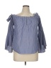 Active USA 100% Cotton Blue 3/4 Sleeve Blouse Size L - photo 1