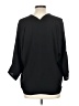 Nic + Zoe 100% Polyester Black 3/4 Sleeve Blouse Size L - photo 2