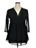 Suzanne Betro 100% Polyester Black 3/4 Sleeve Blouse Size 1X - photo 1