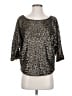 XOXO Metallic Silver 3/4 Sleeve Top Size S - photo 1