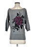White House Black Market Floral Gray Pullover Sweater Size XS - photo 1