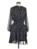 Love Ady 100% Polyester Paisley Black Blue Casual Dress Size M - photo 1