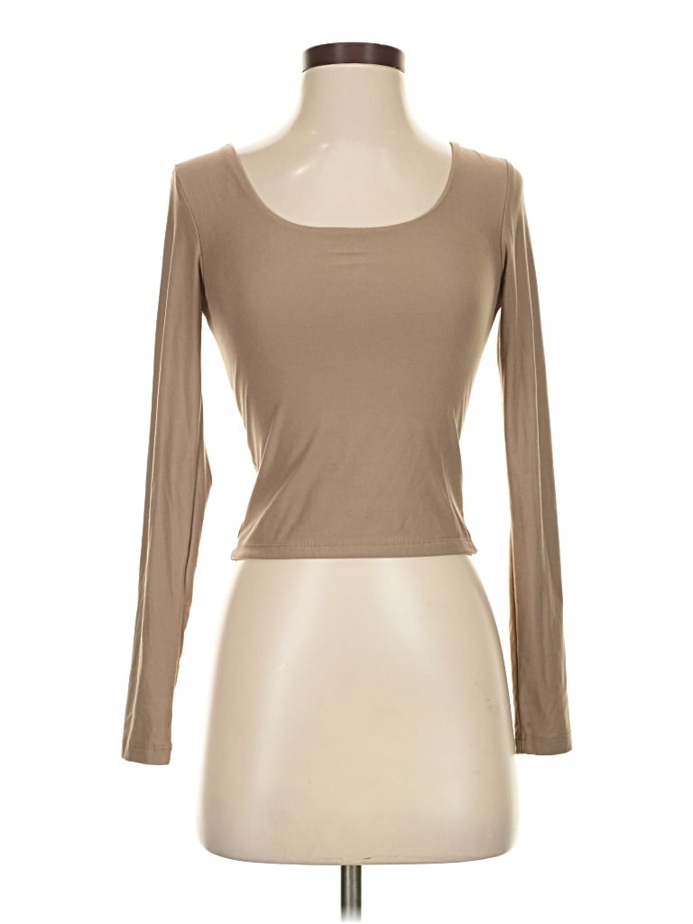 Pre-owned Pink Rose 3/4 Sleeve T-shirt In Tan