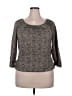 MICHAEL Michael Kors Gray Tan 3/4 Sleeve Top Size XXL (estimated) - photo 1