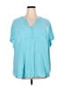 Torrid 100% Rayon Teal Short Sleeve Blouse Size 5X Plus (6) - photo 1