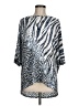 Clara Sun Woo Animal Print Blue 3/4 Sleeve Blouse Size M - photo 1