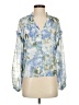 Assorted Brands Floral Blue 3/4 Sleeve Blouse Size XS - photo 1