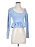 Forever 21 Blue Long Sleeve Top Size S - photo 1
