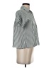 Industry 100% Rayon Stripes Silver Short Sleeve Blouse Size XS - photo 4