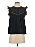 Point Sur 100% Cotton Black Sleeveless Blouse Size XXS - photo 2