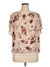 Assorted Brands Floral Ivory Tan Short Sleeve Blouse Size XL (estimated) - photo 1