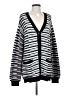 LOGO by Lori Goldstein 100% Polyester Stripes Black Cardigan Size S - photo 1