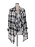 New York Laundry 100% Polyester Plaid Gray Kimono Size 2X - photo 1
