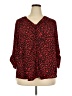 Torrid 100% Polyester Animal Print Red 3/4 Sleeve Blouse Size 2X Plus (2) - photo 1