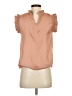 T Tahari 100% Polyester Tan Short Sleeve Top Size S - photo 2