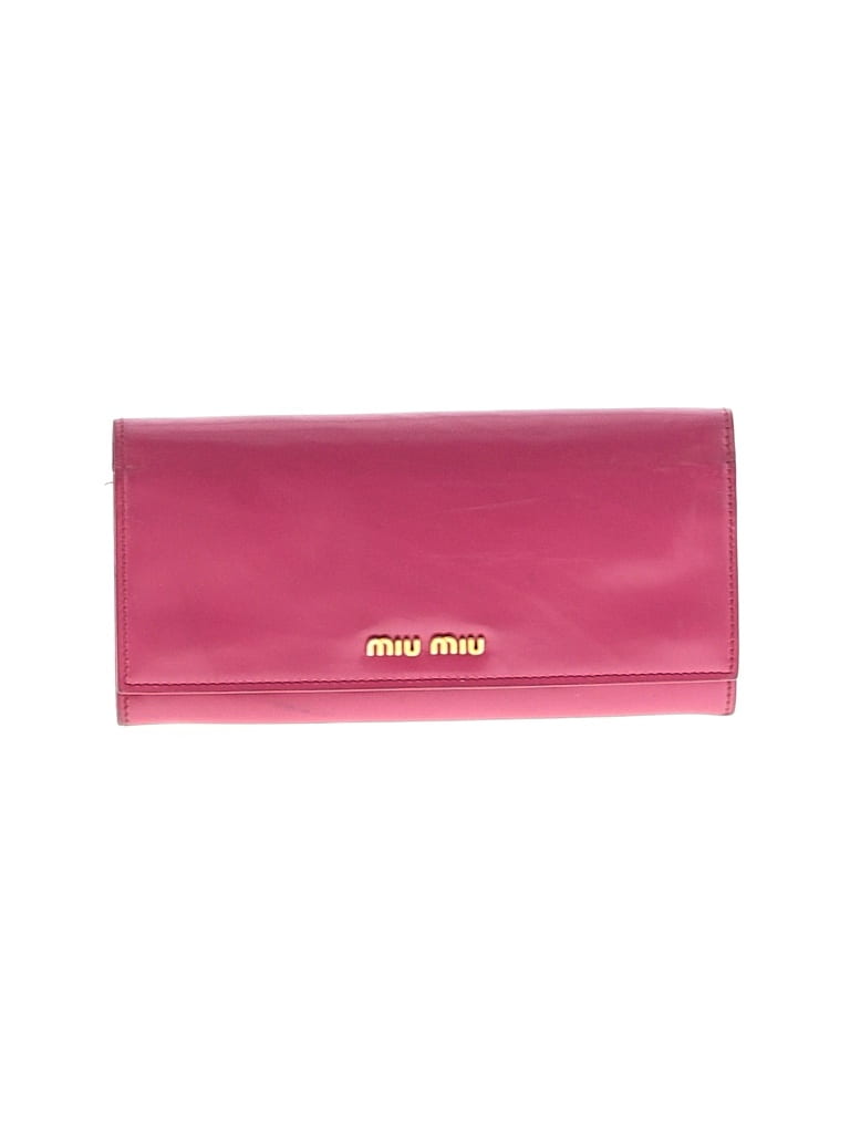 Pre-owned Miu Miu Leather Wallet In Pink
