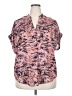 Unbranded Print Pink Short Sleeve Blouse Size 2X - photo 1