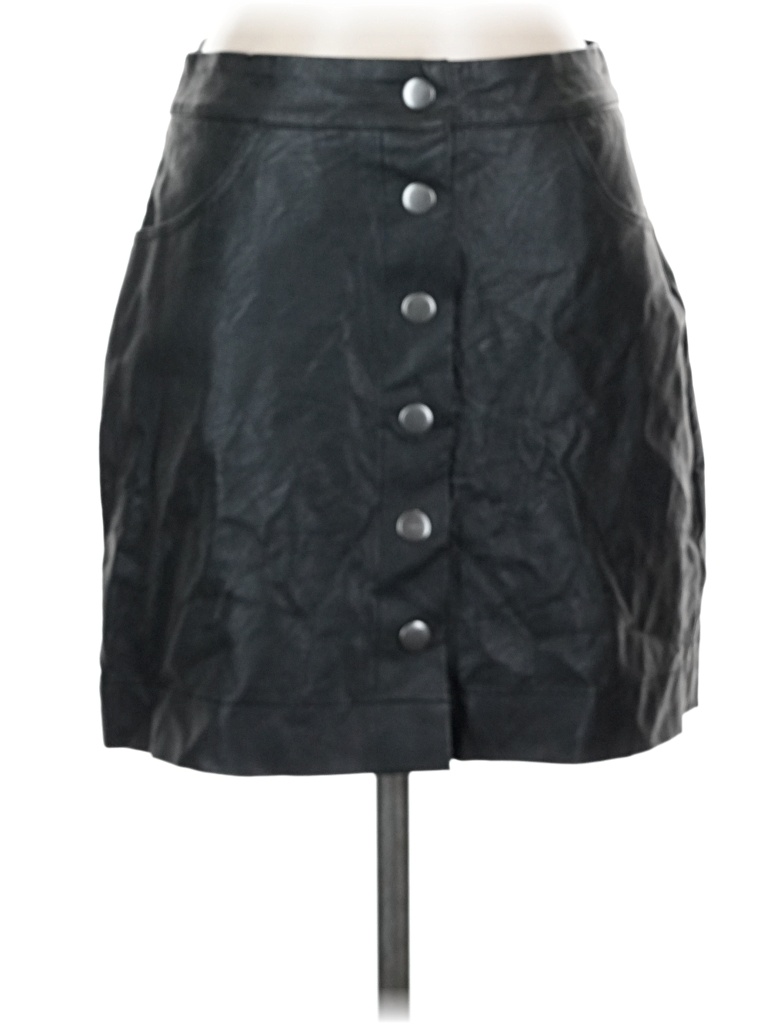 Pre-owned Cotton On Faux Leather Skirt In Black