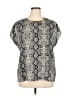 Halogen 100% Polyester Silver Short Sleeve Blouse Size XL - photo 1