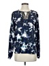 Mossimo 100% Polyester Blue Long Sleeve Blouse Size S - photo 1