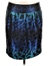 MICHAEL Michael Kors 100% Polyester Print Blue Casual Skirt Size 8 - photo 1