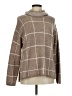 Unbranded Plaid Brown Turtleneck Sweater Size M - photo 1