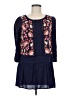 Floreat 100% Rayon Floral Blue 3/4 Sleeve Blouse Size 6 - photo 1