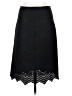Leon Max 100% Nylon Chevron-herringbone Graphic Black Formal Skirt Size 2 - photo 1