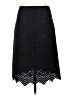 Leon Max 100% Nylon Chevron-herringbone Graphic Black Formal Skirt Size 2 - photo 2