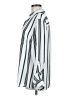 Relativity 100% Polyester Stripes Silver Long Sleeve Blouse Size M - photo 5
