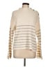 Elie Tahari Stripes Ivory Turtleneck Sweater Size L - photo 1