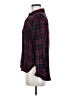 ID:23 100% Rayon Plaid Burgundy Long Sleeve Blouse Size M - photo 5