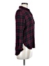 ID:23 100% Rayon Plaid Burgundy Long Sleeve Blouse Size M - photo 4
