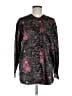 Kathie Lee Floral Black Long Sleeve Blouse Size M - photo 1