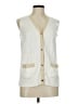 BEAUTIFUL Ivory Sleeveless Button-Down Shirt Size M - photo 1