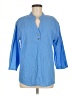 Unbranded Blue 3/4 Sleeve Button-Down Shirt Size M - photo 1