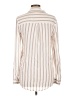 Mine 100% Rayon Stripes Ivory Long Sleeve Blouse Size L - photo 2