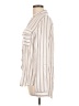 Mine 100% Rayon Stripes Ivory Long Sleeve Blouse Size L - photo 5