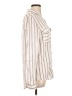 Mine 100% Rayon Stripes Ivory Long Sleeve Blouse Size L - photo 4