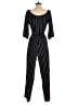 Haute Monde 100% Polyester Stripes Black Jumpsuit Size M - photo 2